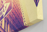 Sinus Art Wandbild 120x80cm Dynamische Komposition aus Architektur und Beschilderung in Retro-Look