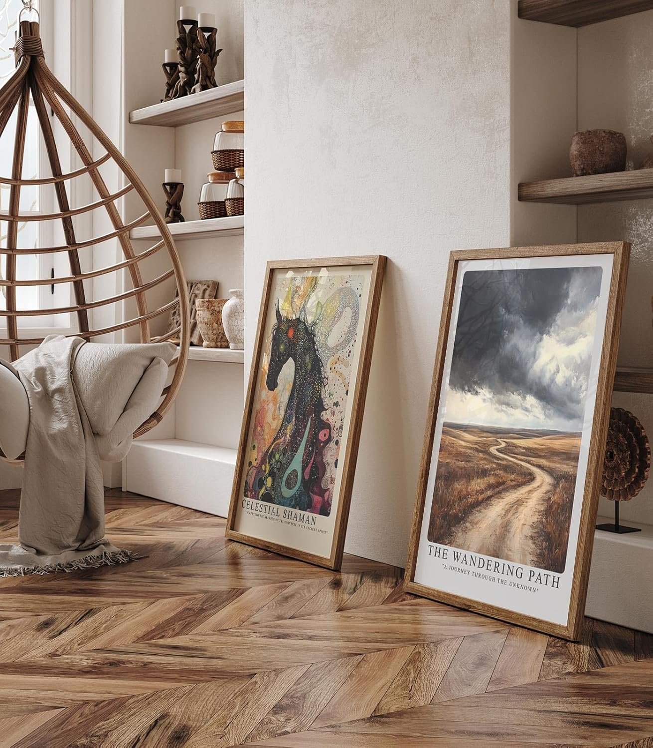 Paul Sinus Leinwandbild 40x60cm The Wandering Path – Malerischer Weg durch weite Landschaft unter dramatischem Himmel