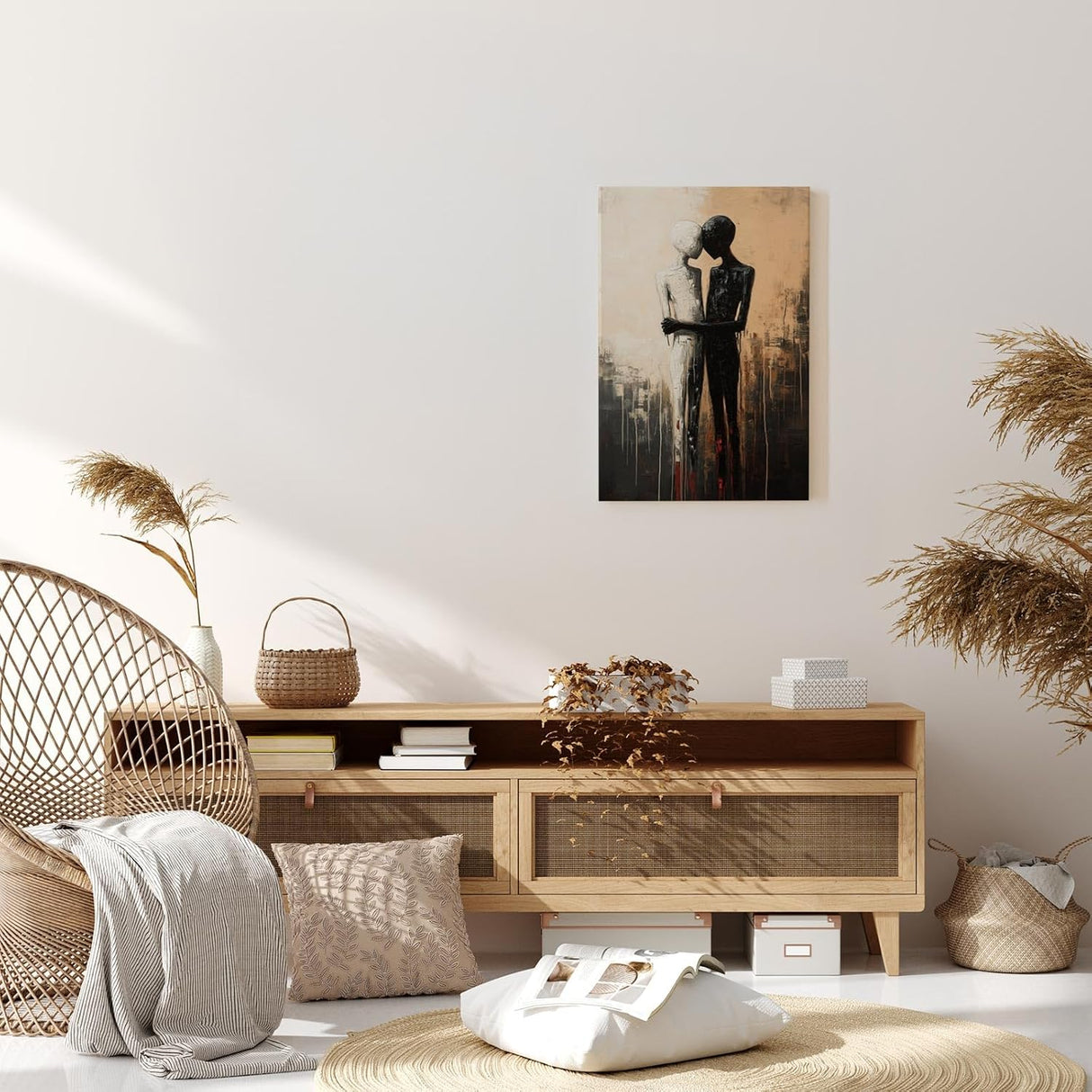 Paul Sinus 60x90cm Wandbild Pure Emotion – Ausdrucksvolle Umarmung als tiefgründiges Fokuskunstwerk auf Leinwand