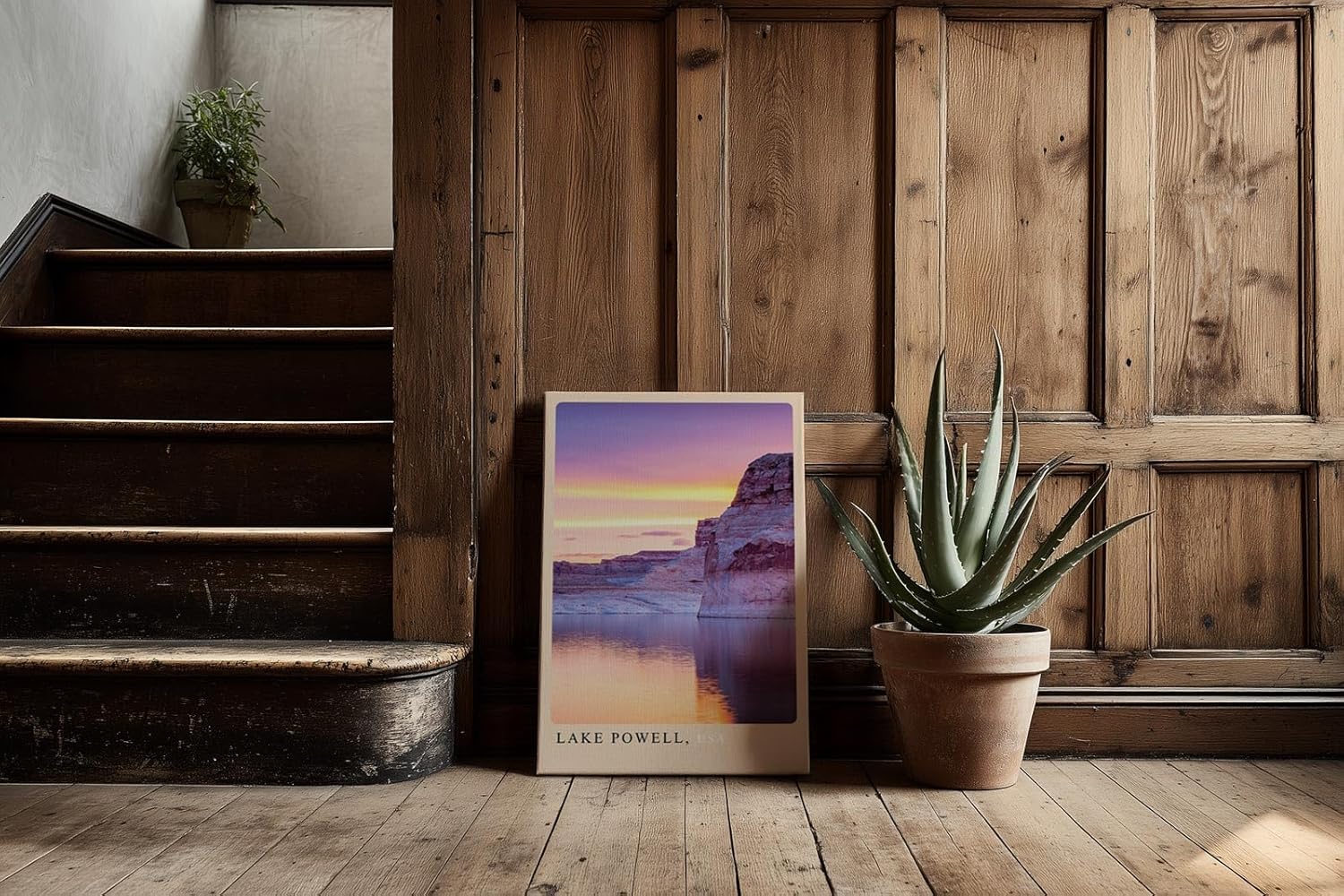 Paul Sinus Kunstdruck 40x60cm Lake Powell USA – Sandsteinformationen mit Wasserreflexion im Sonnenuntergang