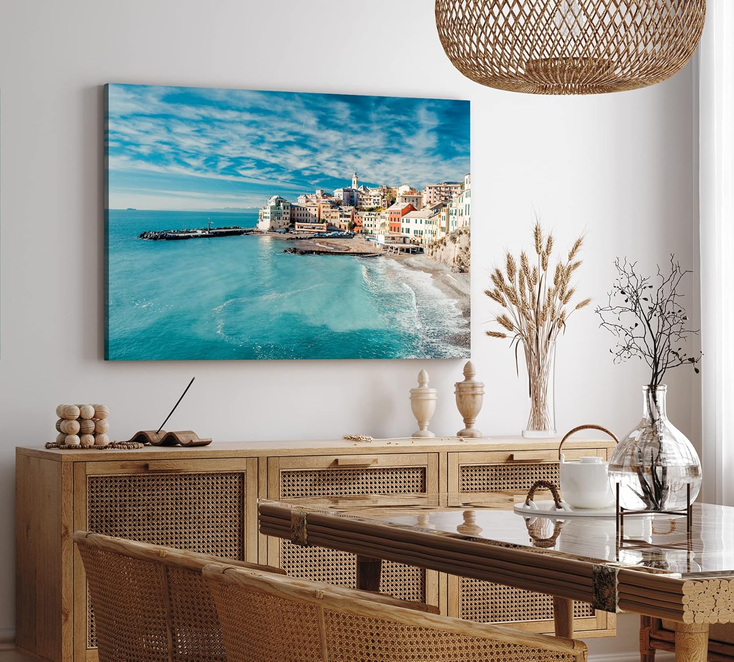Paul Sinus Wandbild 120x80cm Bogliasco Italien Küstenort Meer Strand Sommer