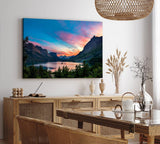 Paul Sinus Wandbild 120x80cm Alpen Alpensee Abends Sonnenuntergang Natur Berge