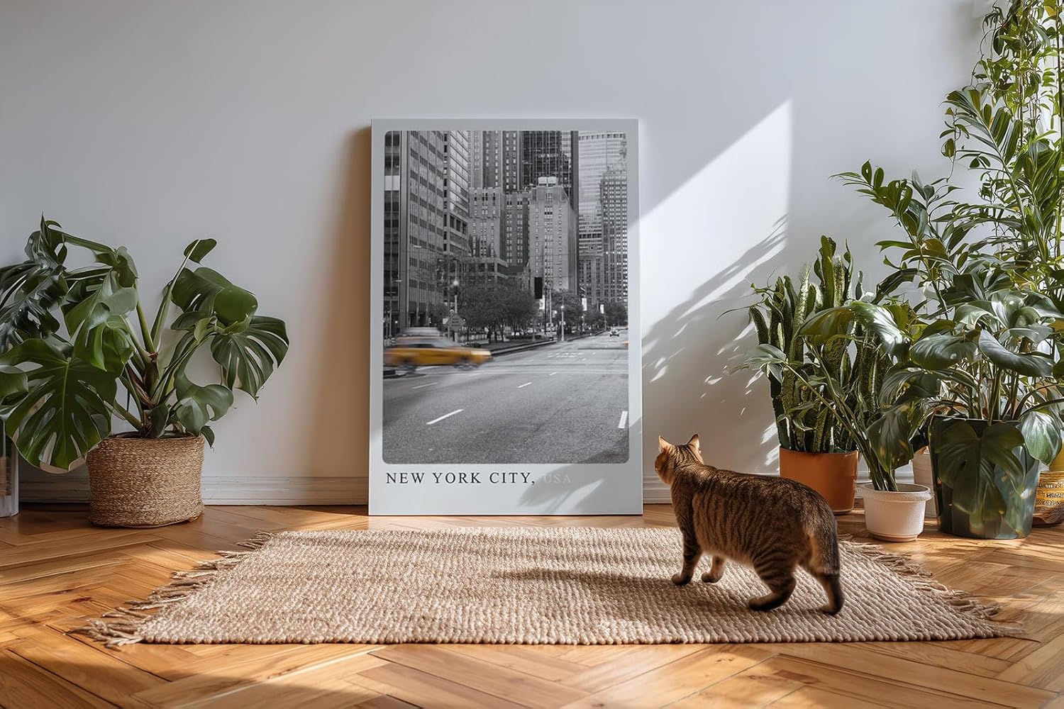 Paul Sinus Kunstdruck 40x60cm New York City mit gelbem Taxi – urbanes Stadtmotiv mit Dynamik und Kontrast