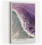 Paul Sinus Wandbild in 40x60cm Violet Surge Abstrakte Wellenbewegung in Violett und Weiß