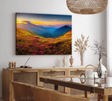 Paul Sinus Wandbild 120x80cm Berglandschaft Alpen Wiese Sommerwiese Sonnenuntergang