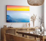 Paul Sinus Wandbild 120x80cm Berge Wolken Himmel Abendröte Blau Kunstvoll