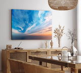 Paul Sinus Wandbild 120x80cm Himmel Meer Horizont Wolken Blau Sonnenuntergang