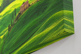 Sinus Art Wandbild 120x80cm Atemberaubende Landschaft der Toskana mit sanften Hügeln und typisch italienischer Architektur