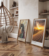 Paul Sinus Leinwandbild 60x90cm Leinwandbild Sahara Wüste Sonnenuntergang Dünen Landschaft Natur goldene Farben endlose Weite Fernweh Magie Atmosphäre