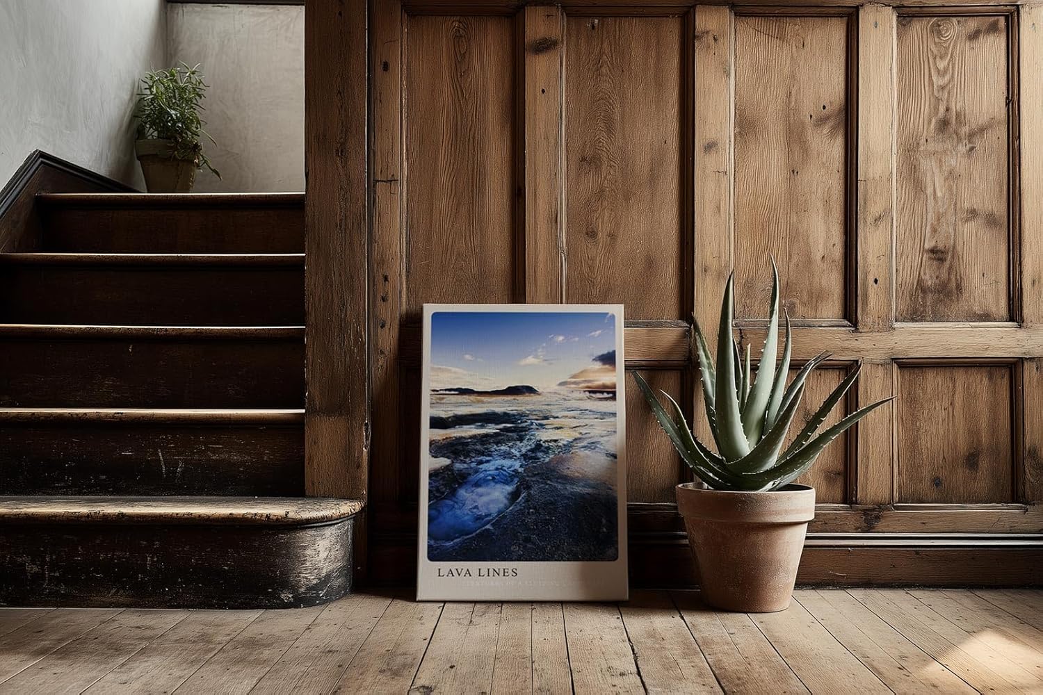 Paul Sinus Kunstdruck 40x60cm Lava Lines Vulkanisches Gestein mit strukturierten Formen im Abendlicht