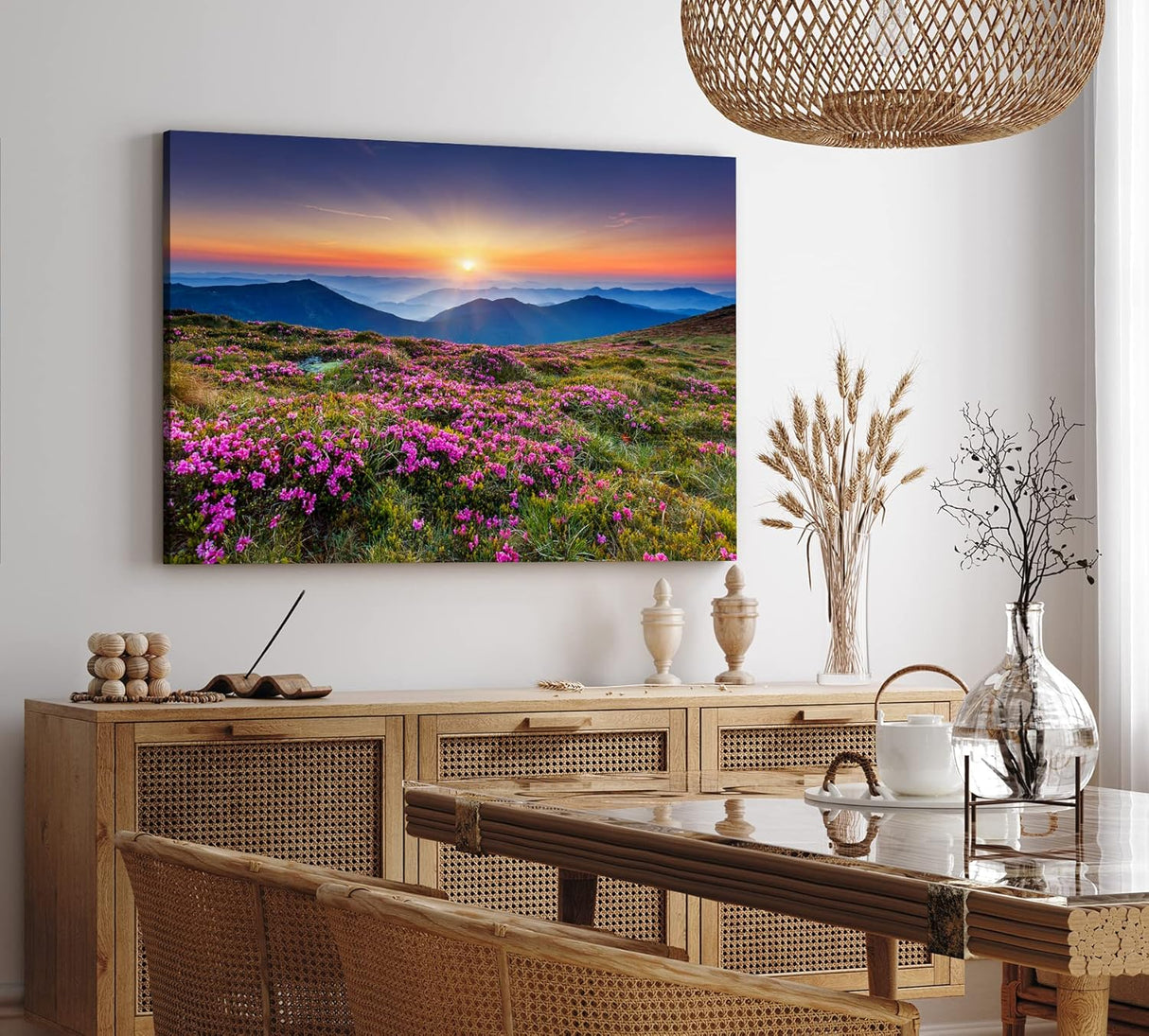 Paul Sinus Wandbild 120x80cm Alpen Berge Gebirge Bergwiese Wiese Natur Wildblumen