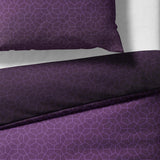 Sinus Art Bettwäsche 135x200 cm + 80x80 cm – Elegante Mikrofaser-Wendebettwäsche in Dunkelviolett mit geometrischem Wabenmuster – pflegeleicht, atmungsaktiv, mit Reißverschluss