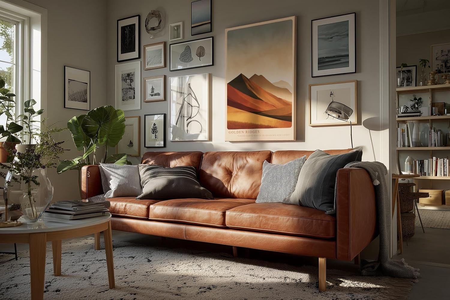 Paul Sinus Wandbild in 40x60cm Golden Ridges – Landschaft in warmen Goldund Rottönen für zeitlose Raumgestaltung