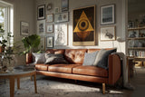 Paul Sinus Wandbild in 40x60cm The Golden Alignment Abstrakte Geometrie in Gold und Braun mit harmonischer Symmetrie und meditativer Tiefe