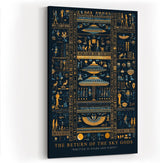 Paul Sinus Wandbild in 40x60cm The Return of the Sky Gods – Goldene und blaue Hieroglyphen mit futuristischen Raumschiffen