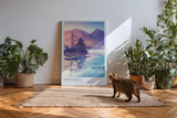 Paul Sinus Kunstdruck 40x60cm Hintersee in Bayern – malerische Berglandschaft mit glasklarem See in Pastellfarben