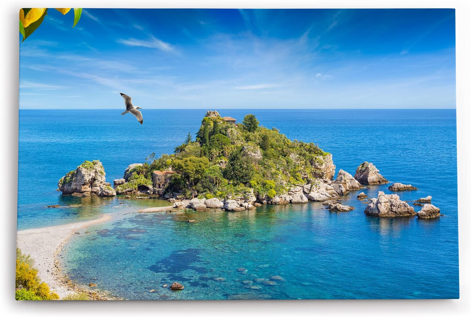 Paul Sinus Wandbild 120x80cm Isola Bella Insel Italien Mittelmeer blauer Himmel Horizont