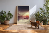 Paul Sinus Kunstdruck 40x60cm Lake Dreamscape – Sternenhimmel über ruhigem Bergsee mit Boot