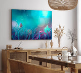 Paul Sinus Wandbild 120x80cm Schmetterling Wiese Blau Frühling Fotokunst Gras