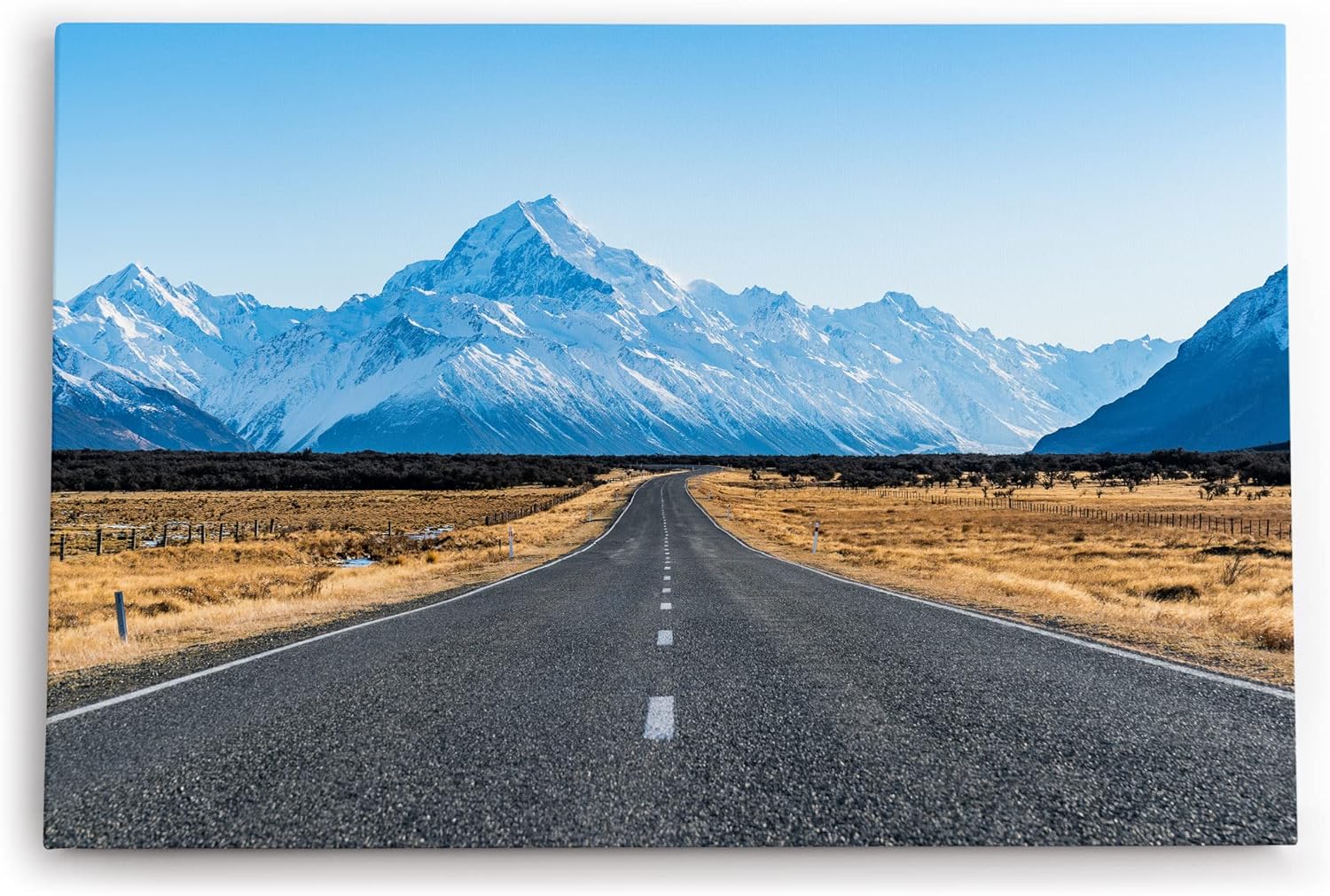 Paul Sinus Wandbild 120x80cm Aoraki Mount Cook Neuseeland Straße Berggipfel Berge