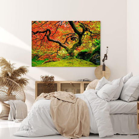 Paul Sinus Wandbild 120x80cm Großer alter Baum Grün Moos Wald Baumkrone