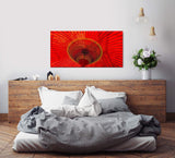 Japanischer Regenschirm ca. 130x70cm Wandbild inklusive Schattenfugenrahmen weiss - Panorama Leinwand Bild XXL Format Wandbilder Wohnzimmer Wohnung Deko Kunstdrucke