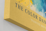 Paul Sinus Wandbild in 40x60cm The Color Dance – Farbintensive abstrakte Komposition in Gelb-, Blauund Weißtönen
