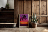Paul Sinus Kunstdruck 40x60cm Sunset Beach Thailand – Tropischer Strand mit Palmen bei Sonnenuntergang in leuchtenden Farben