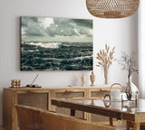 Paul Sinus Wandbild 120x80cm Raue See Meer Wellen Grau Ozean Horizont Sturm