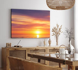 Paul Sinus Wandbild 120x80cm Roter Himmel Sonnenuntergang Meer Schwan Horizont