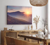 Paul Sinus Wandbild 120x80cm Berge Sonnenstrahl Berglandschaft Sonnenuntergang Gebirge