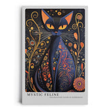 Paul Sinus Leinwandbild 80x120cm mystische Katze mit ornamentalen Mustern in leuchtenden Farben – kunstvolles Leinwandbild für moderne Raumgestaltung