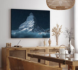 Paul Sinus Wandbild 120x80cm Matterhorn bei Nacht Berggipfel Sternenhimmel Sterne