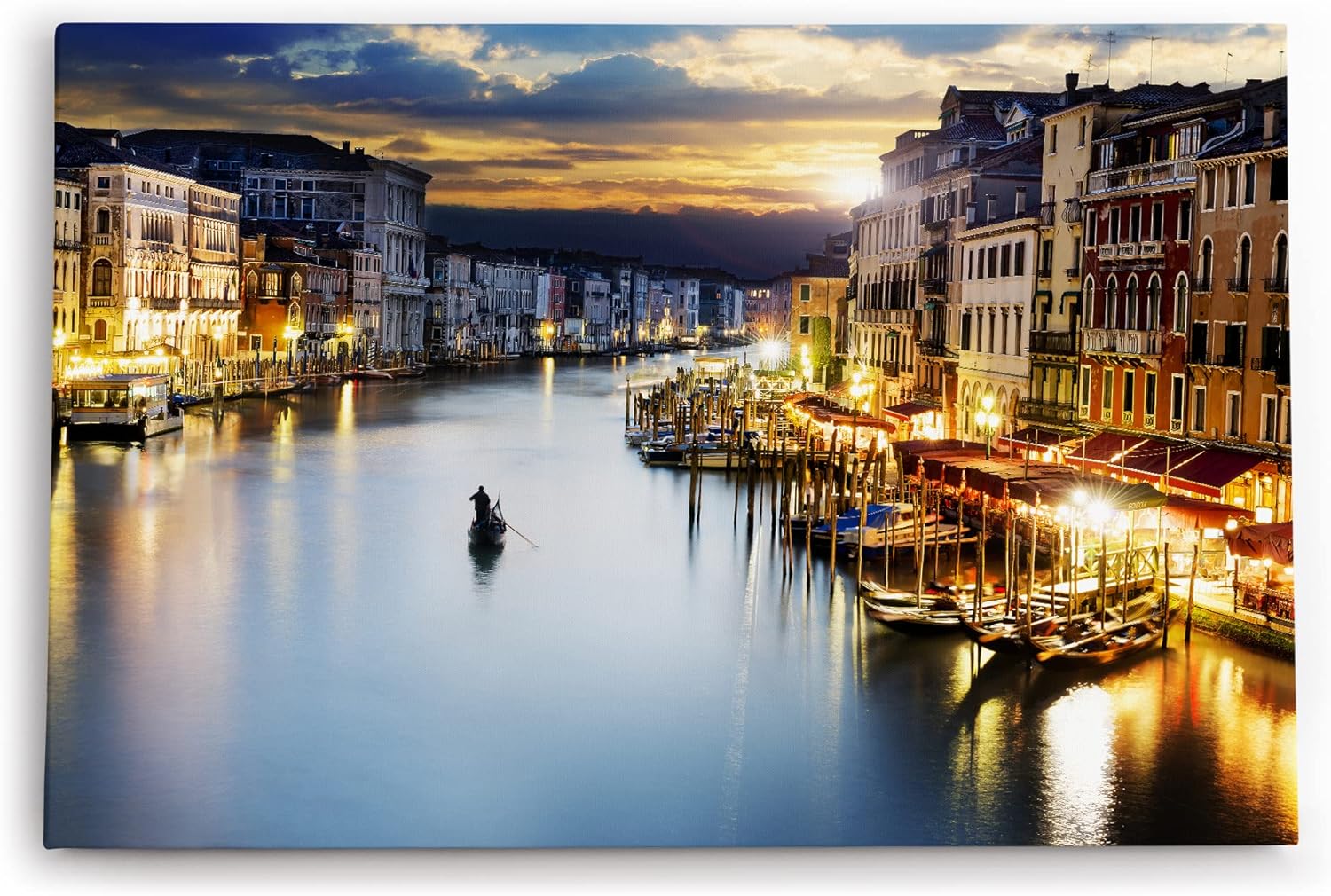 Paul Sinus Wandbild 120x80cm Venedig Abend Gondel Italien Sonnenuntergang