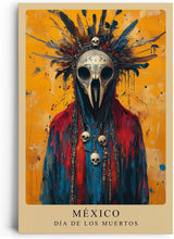 Paul Sinus Leinwandbild 80x120cm Día de los Muertos rituell mystisch kunstvolle Wandkunst kraftvoll faszinierend detailreich farbenfroh symbolisch