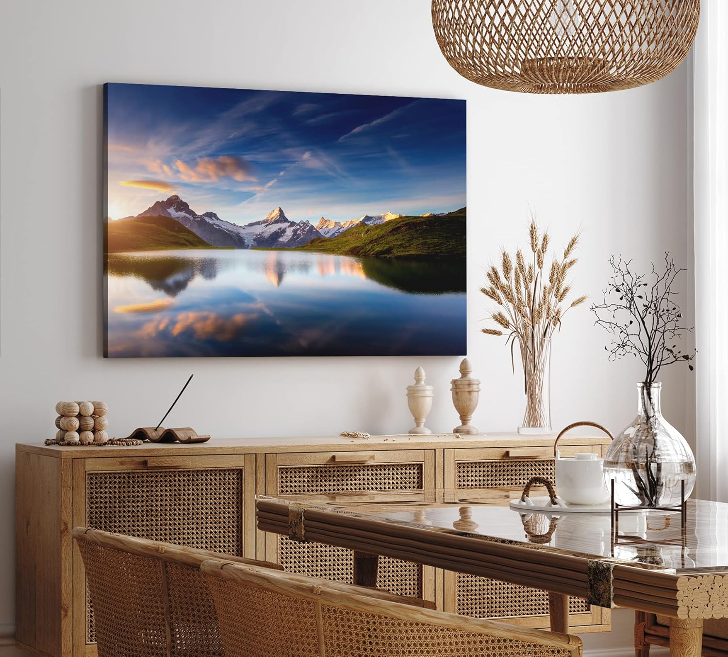 Paul Sinus Wandbild 120x80cm Bachalpsee Schweiz Alpensee See Landschaft Berggipfel