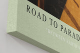 Paul Sinus Wandbild in 40x60cm Road to Paradise mit goldener Straße, Palmenallee und dramatischem Himmel für eindrucksvolle Raumgestaltung