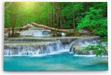 Paul Sinus Wandbild 120x80cm Tropischer Wasserfall Dschungel Bach Türkis Natur