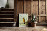 Paul Sinus Kunstdruck 40x60cm Golden Perch mit gelbem Singvogel auf Ast vor hellem Hintergrund