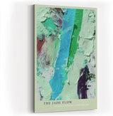 Paul Sinus Wandbild in 40x60cm The Jade Flow Abstrakte Komposition in Grüntönen mit dynamischen, pastosen Farbstrukturen