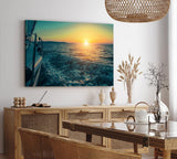 Paul Sinus Wandbild 120x80cm Sonnenuntergang Meer Segelboot Segelschiff Segeln