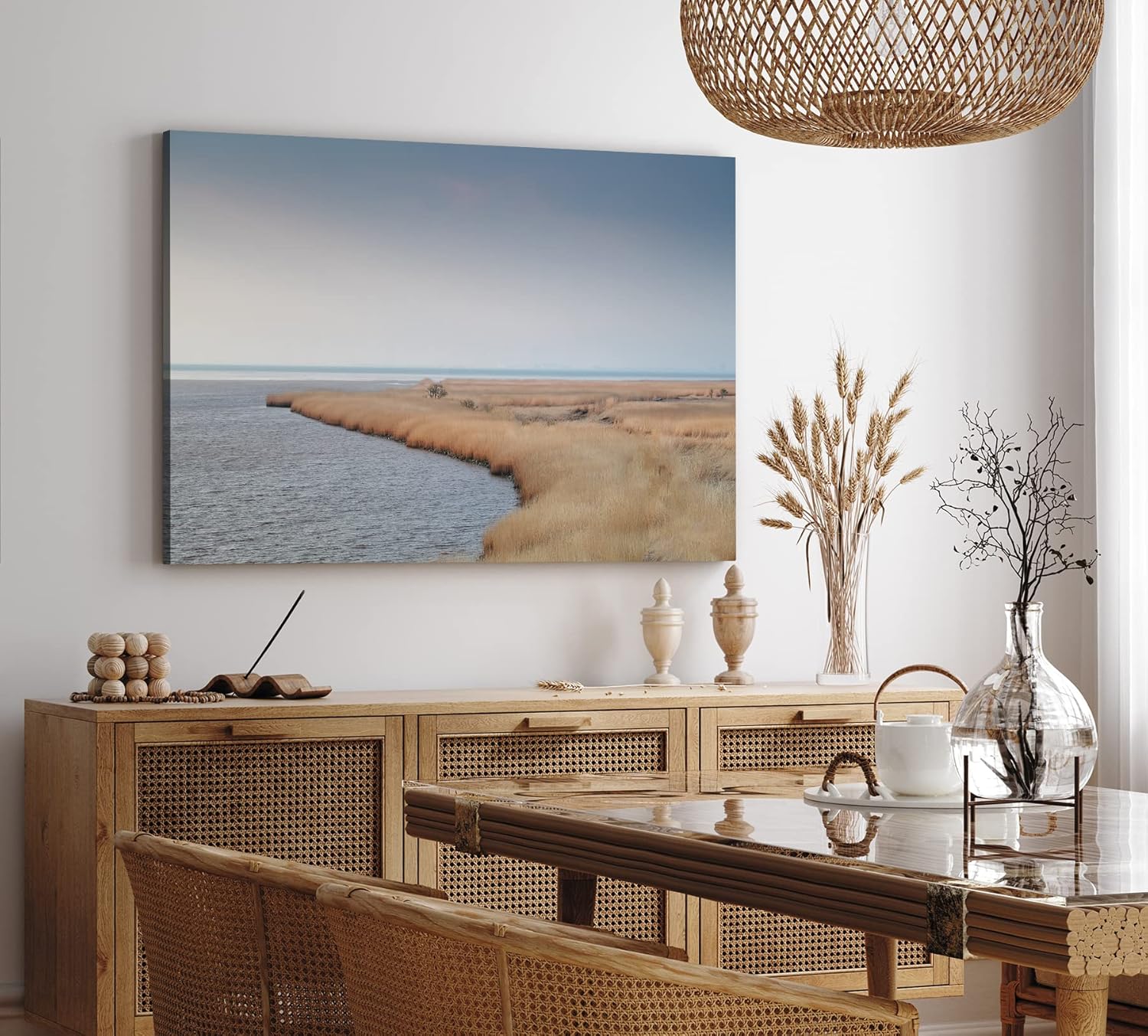 Paul Sinus Wandbild 120x80cm Dollart Bucht Holland Meer See Horizont Kunstvoll