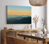 Paul Sinus Wandbild 120x80cm Berglandschaft Berge Gebirge Tannen Natur Sonnenuntergang
