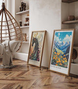 Paul Sinus Leinwandbild 40x60cm Alpine Bloom – Alpen, Berge, Natur, Blumenwiese, Wildblumen, Landschaft, Sommer, Frische, Panorama, Blau, Himmel