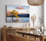 Paul Sinus Wandbild 120x80cm Baum im Wasser See Berge Natur Vögel