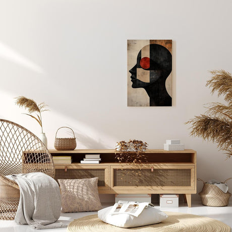 Paul Sinus 60x90cm Wandbild Black Vision – Ausdrucksstarkes Kopfprofil in moderner Abstraktion auf Leinwand Holzrahmen