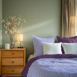 Sinus Art Mikrofaser Bettwäsche 135x200 cm + 80x80 cm – Elegantes Wendedesign in Violett & Lavendel, pflegeleicht & allergikerfreundlich