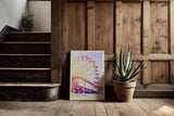 Paul Sinus Kunstdruck 40x60cm Sunset Fair mit Riesenrad und Achterbahn im Abendlicht