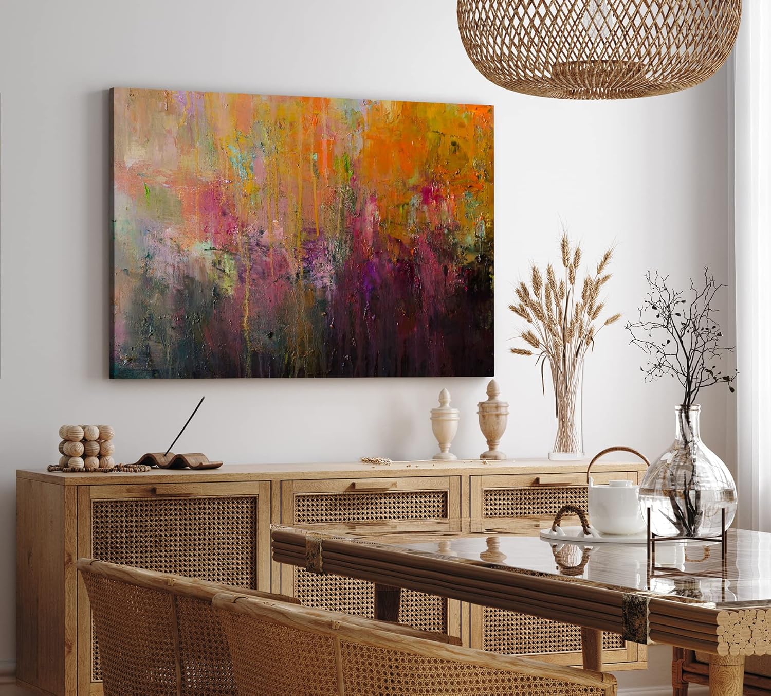 Paul Sinus Wandbild 120x80cm Farben auf Leinwand Abstrakte Struktur Textur Modern