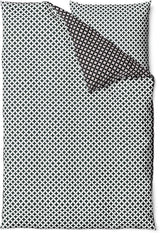 Sinus Art Mikrofaser Bettwäsche 135x200 cm + 80x80 cm – Wendedesign in Schwarz & Grau mit grafischem Rautenmuster, atmungsaktiv & pflegeleicht
